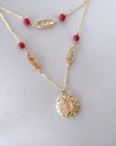 Emmeline Rose Quartz & Topaz Necklace