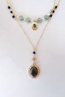 Rosalie Blue Tiger's Eye Lariat Necklace