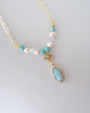 Delilah Amazonite Beaded Pendant Necklace