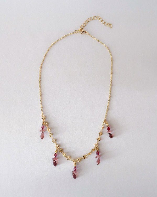 Georgette Beaded Drop Charm Necklace