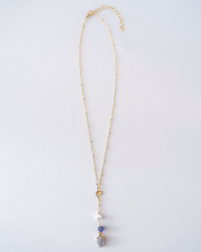 Elsie Grey Agate Lariat Necklace