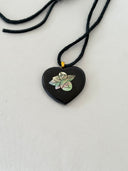 Midnight Bloom Shell Heart Necklace