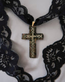 Nocturne Lace Cross Necklace