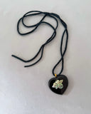 Midnight Bloom Shell Heart Necklace