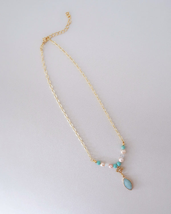 Delilah Amazonite Beaded Pendant Necklace