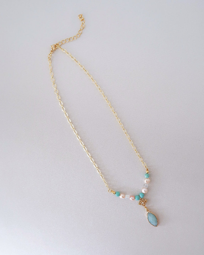 Delilah Amazonite Beaded Pendant Necklace
