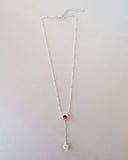 Neoma Pearl Lariat Necklace