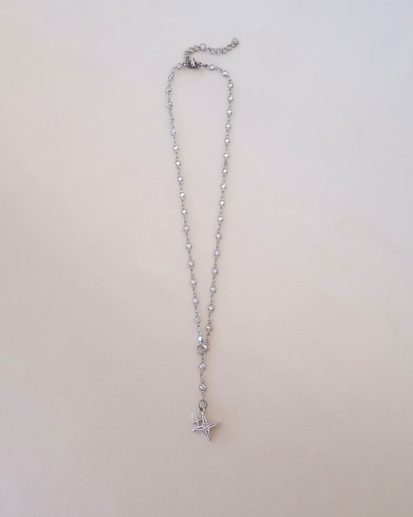 Cia Crystal & Star Lariat Necklace