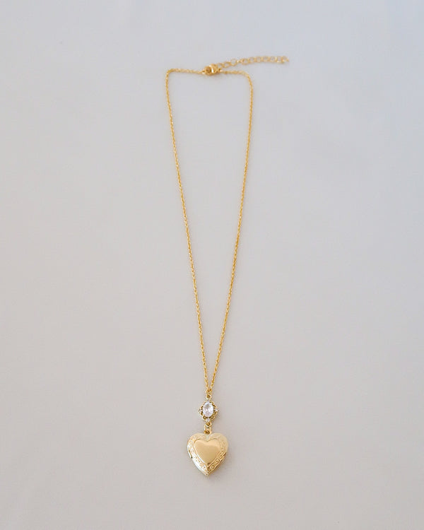 Lilou Crystal Drop Heart Locket