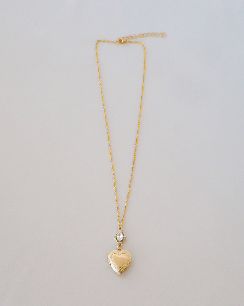 Lilou Crystal Drop Heart Locket