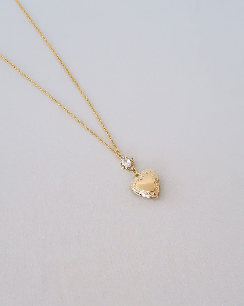 Lilou Crystal Drop Heart Locket