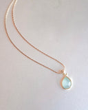 Celia Aquamarine Crystal Teardrop Necklace