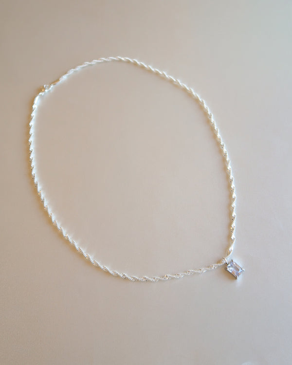 Neus Emerald-Cut Crystal Necklace